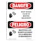 Signmission OSHA, Keep Hands Clear Moving Machinery Bilingual, 10in X 7in Rigid Plastic, 7" W, 10" H, Spanish OS-DS-P-710-VS-1392 - alternate 1
